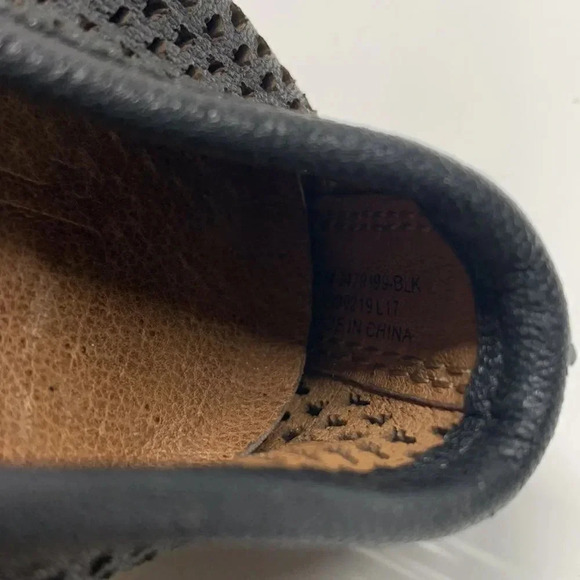 Frye Melanie Sneakers Perforated Laser Cut Logo Slip On Shoes Leather Black 5.5 - Picture 10 of 12